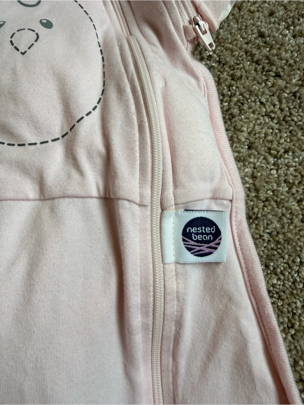 Nested Bean Pink Baby Sleep Sack - Soft Zippered Swaddle
